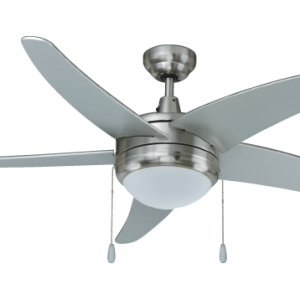 ROYAL PACIFIC 1025BN-BN-E26-L LED MIRAGE I 50" 5-CURVED BLADE CEILING FAN BRUSHED NICKEL