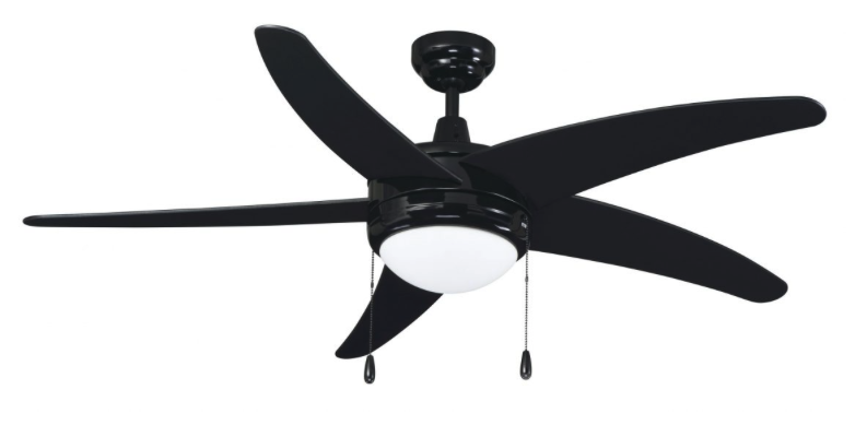 ROYAL PACIFIC 1025LED-BK-BK LED MIRAGE I 50" 5-CURVED BLADE CEILING FAN BLACK