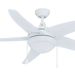 ROYAL PACIFIC 1025WW-WW-E26-L LED MIRAGE I 50" 5-CURVED BLADE CEILING FAN WHITE