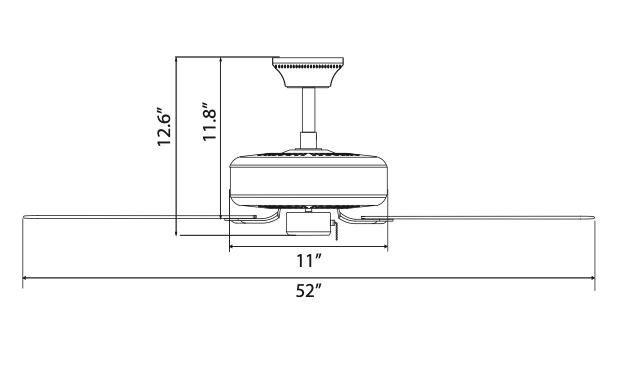 ROYAL PACIFIC 1032BN-WW LED DESERT MOON 52" 5-BLADE CEILING FAN BRUSHED NICKEL / WHITE