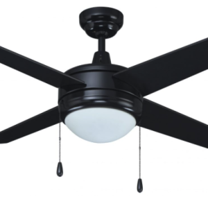 ROYAL PACIFIC 1041BK-BK-E26-L LED EUROPA II 44" 4-BLADE CEILING FAN BLACK - LED LIGHT KIT INCLUDED