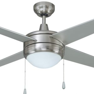 ROYAL PACIFIC 1041BN-BN-E26-L LED EUROPA II 44" 4-BLADE CEILING FAN BRUSHED NICKEL - LED LIGHT KIT INCLUDED