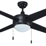 ROYAL PACIFIC 1041LED-BK-BK LED EUROPA II 44" 4-BLADE CEILING FAN BLACK - LED LIGHT KIT INCLUDED