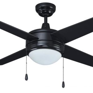 ROYAL PACIFIC 1041LED-BK-BK LED EUROPA II 44" 4-BLADE CEILING FAN BLACK - LED LIGHT KIT INCLUDED