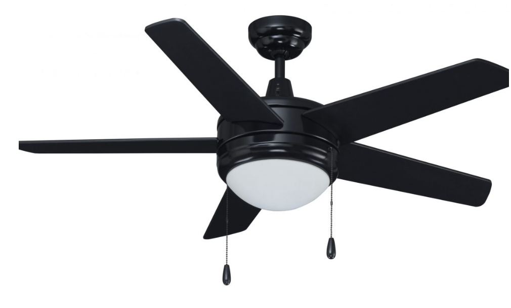 ROYAL PACIFIC 1042BK-BK-E26-L LED MIRAGE II 44" 5-BLADE CEILING FAN BLACK - E26 LED LIGHT KIT INCLUDED