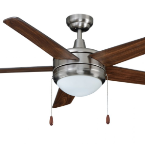 ROYAL PACIFIC 1042BN-WT-E26-L LED MIRAGE II 44" 5-BLADE CEILING FAN BRUSHED NICKEL / WALNUT - E26 LED LIGHT KIT INCLUDED