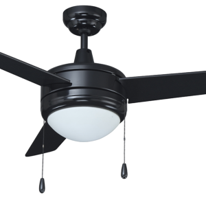 ROYAL PACIFIC 1043LED-BK-BK LED CONTEMPO IV 52" 3-BLADE CEILING FAN BLACK - LED LIGHT KIT INCLUDED