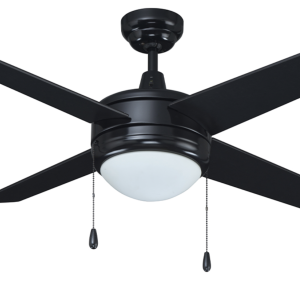 ROYAL PACIFIC 1044LED-BK-BK LED EUROPA IV 52" 4-BLADE CEILING FAN BLACK - LED LIGHT KIT INCLUDED