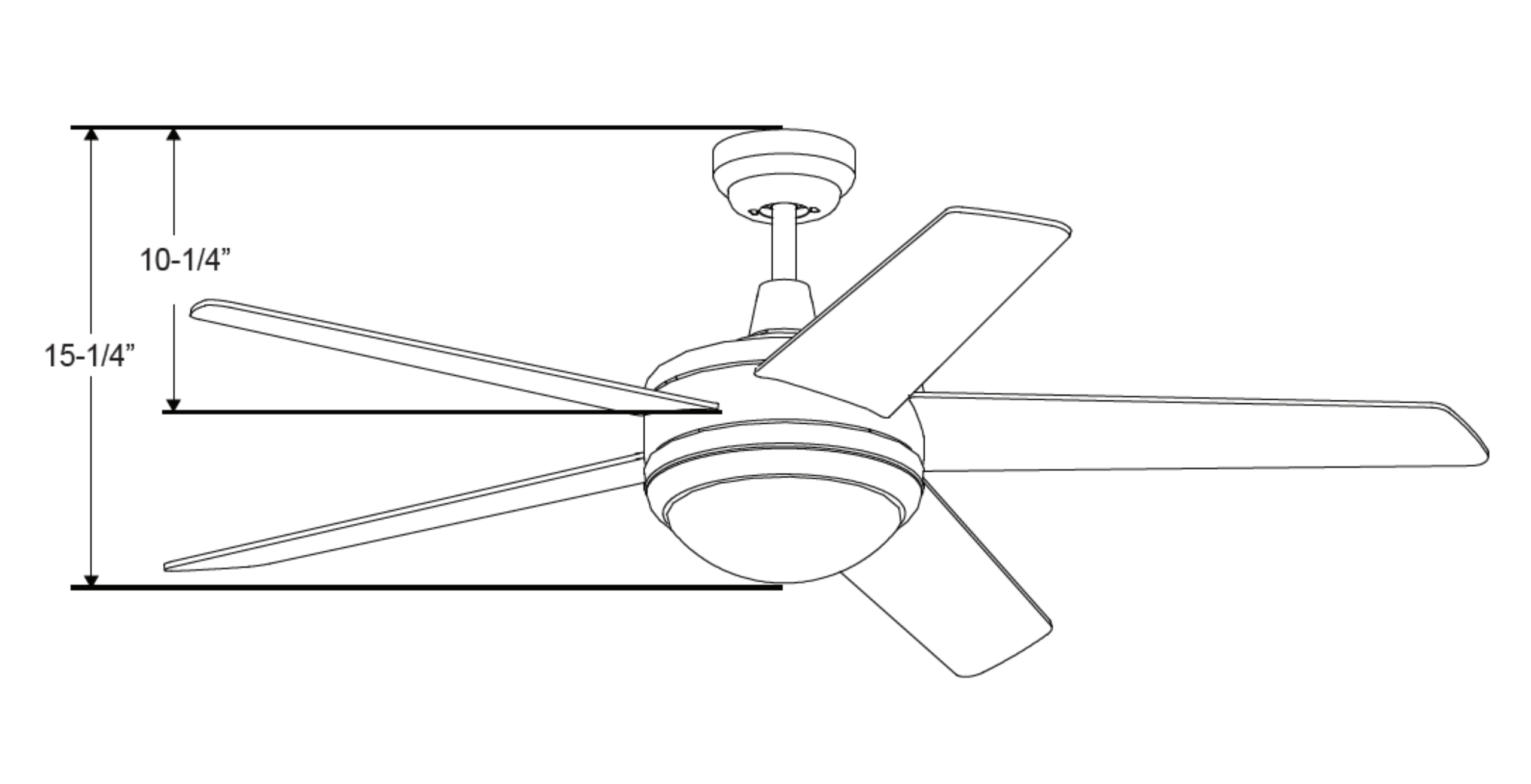 ROYAL PACIFIC 1045LED-BK-BK LED MIRAGE IV 52" 5-BLADE CEILING FAN BLACK - LED LIGHT KIT INCLUDED