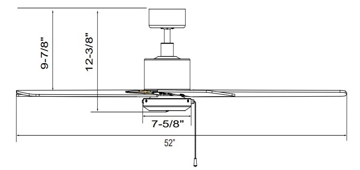 ROYAL PACIFIC 1067OB-OB ALDEA VII 52" 3-BLADE CEILING FAN OIL-RUBBED BRONZE - WET LISTED FAN