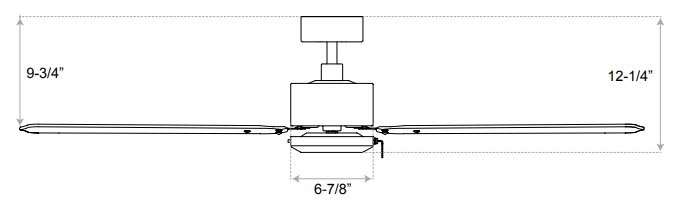 ROYAL PACIFIC 1071MBK-MBK ALDEA 52" 4-BLADE CEILING FAN MATTE BLACK