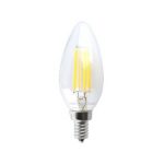 Keystone KT-LED5.5FCA11-E12-927-C 5.5W E12 Clear Filament Bent-Tip CA11 LED Bulb 2700K