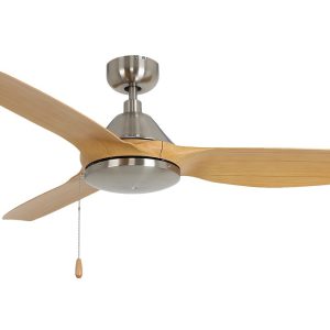 ROYAL PACIFIC 1072BN-NM-LK COLIBRI 60" 3-BLADE CEILING FAN BRUSHED NICKEL / NATURAL MAPLE - LED LIGHT KIT INCLUDED