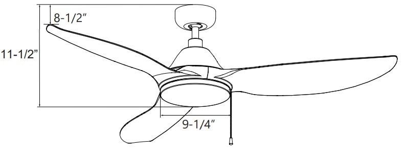 ROYAL PACIFIC 1072OB-WT-LK COLIBRI 60" 3-BLADE CEILING FAN OIL-RUBBED BRONZE / WALNUT - LED LIGHT KIT INCLUDED