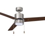 ROYAL PACIFIC 1074LED-BN-WT ALDEA II 52" 3-BLADE CEILING FAN W/ PULL CHAIN BRUSHED NICKEL / WALNUT - LED LIGHT KIT