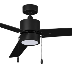 ROYAL PACIFIC 1074LED-MBK-MBK ALDEA II 52" 3-BLADE CEILING FAN W/ PULL CHAIN MATTE BLACK - LED LIGHT KIT