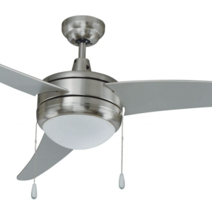 ROYAL PACIFIC 1078BN-BN-E26-L CONTEMPO I 50" 3 CURVED BLADE CEILING FAN BRUSHED NICKEL - E26 LED LIGHT KIT