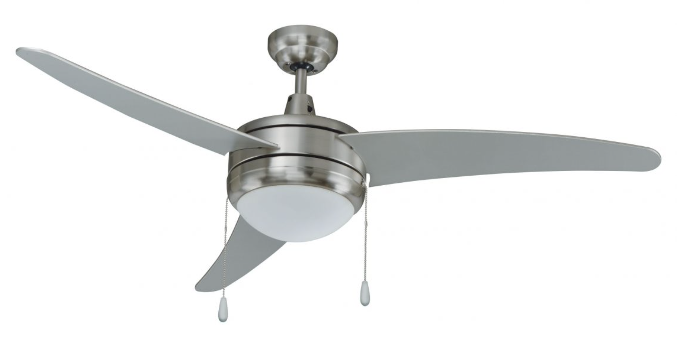 ROYAL PACIFIC 1078BN-BN-E26-L CONTEMPO I 50" 3 CURVED BLADE CEILING FAN BRUSHED NICKEL - E26 LED LIGHT KIT
