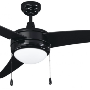 ROYAL PACIFIC 1078LED-BK-BK CONTEMPO I 50" 3 CURVED BLADE CEILING FAN BLACK - INTEGRAL LED LIGHT KIT