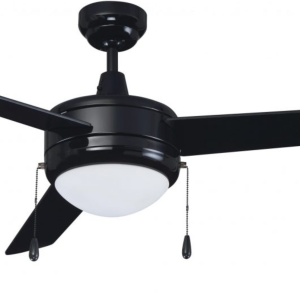 ROYAL PACIFIC 1079BK-BK-E26-L CONTEMPO 50" 3-BLADE CEILING FAN BLACK - E26 LED LIGHT KIT