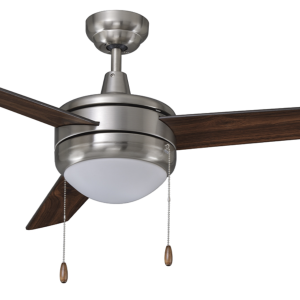 ROYAL PACIFIC 1079LED-BN-WT CONTEMPO 50" 3-BLADE CEILING FAN BRUSHED NICKEL / WALNUT - INTEGRAL LED LIGHT KIT