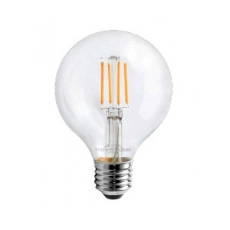 Keystone KT-LED5.5FG25-E26-930-C 5.5W Clear G25 Filament LED Bulb 3000K