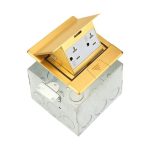Enerlites 961241-C 20A Brass Square Pop-up Tamper-Weather Resistant Floor Box Receptacle