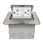 Enerlites 961243-S-GFCI 20A Nickel-Plated Square Pop-up Tamper Resistant Floor Box GFCI Receptacle