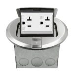 Enerlites 961501-S 20A Nickel-Plated Round Pop-up Tamper-Weather Resistant Floor Box Receptacle