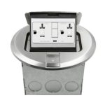 Enerlites 961501-S-GFCI 20A Nickel-Plated Round Pop-up Tamper Resistant Floor Box GFCI Receptacle