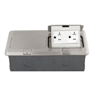 Enerlites 962301-S Nickel-Plated Pop-up Dual 20A Tamper-Weather-Resistant Floor Box Receptacles