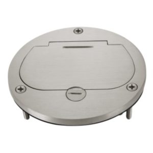 Enerlites 975502-S 20A Nickel-Plated 4" Diameter Flush Round Duplex Receptacle Flip-Lid Cover Plate