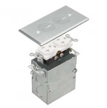 Enerlites 975506-SS 20A One-Gang Stainless Steel Tamper-Weather-Resistant Duplex Receptacle Floor Box
