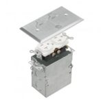 Enerlites 975507-S 20A One-Gang Nickel-Plated Flip-Lid Tamper-Weather-Resistant Duplex Receptacle Floor Box