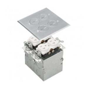 Enerlites 975510-SS Two-Gang Stainless Steel 20A Floor Box Tamper-Weather-Resistant Duplex Receptacles