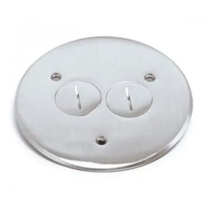 Enerlites 975516-SS Stainless Steel Flush Round Cover Plate with 20A TRWR Duplex Receptacle