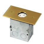 Enerlites 975547-C Brass 1-Gang Floor Box w/ 20A TRWR Receptacle