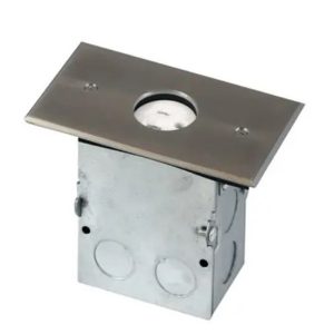 Enerlites 975547-SS Stainless Steel 1-Gang Floor Box w/ 20A TRWR Receptacle
