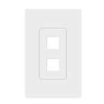 Enerlites ENSI8872-W 1-Gang 2-Port Decorator Keystone Wall Plate, Screwless, Polycarbonate