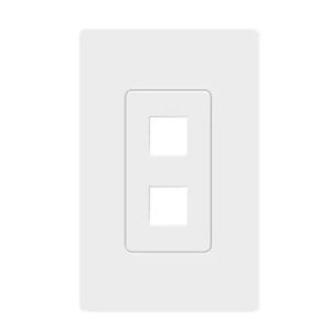 Enerlites ENSI8872-W 1-Gang 2-Port Decorator Keystone Wall Plate, Screwless, Polycarbonate