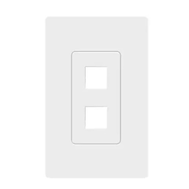 Enerlites ENSI8872-W 1-Gang 2-Port Decorator Keystone Wall Plate, Screwless, Polycarbonate