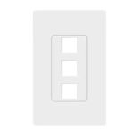 Enerlites ENSI8873-W 1-Gang 3-Port Decorator Keystone Wall Plate, Screwless, Polycarbonate