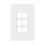 Enerlites ENSI8876-W 1-Gang 6-Port Decorator Keystone Wall Plate, Screwless, Polycarbonate