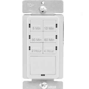 Enerlites HET06-R-W 800 Watts 4-Hour In-Wall Preset Timer Switch - White