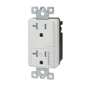 Enerlites PL20R-W White Plastic Wireless 120/240V Smart Duplex Receptacle