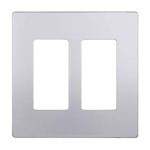 Enerlites SI8832-SV Silver 2 Gang Decorator Wall Plate