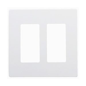Enerlites SI8832-W White 2 Gang Decorator Wall Plate