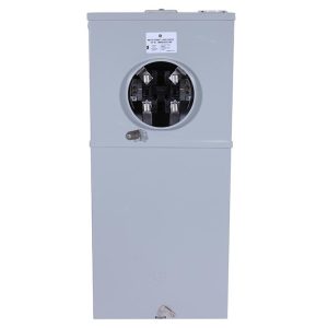 GE TSMR820CSFLFMG 200 Amp 8 Space 16 Circuit Outdoor Combination Main Breaker Ringless Meter Socket Load Center
