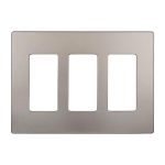 Enerlites SI8833-NK Nickel 3 Gang Decorator Wall Plate