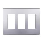 Enerlites SI8833-SV Silver 3 Gang Decorator Wall Plate